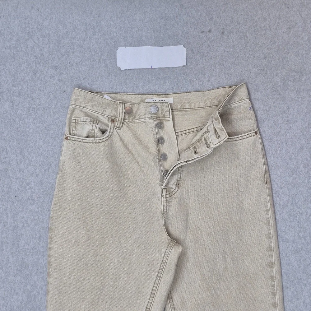PACSUN Women Jeans 28 Beige Denim Bootcut High Rise 31